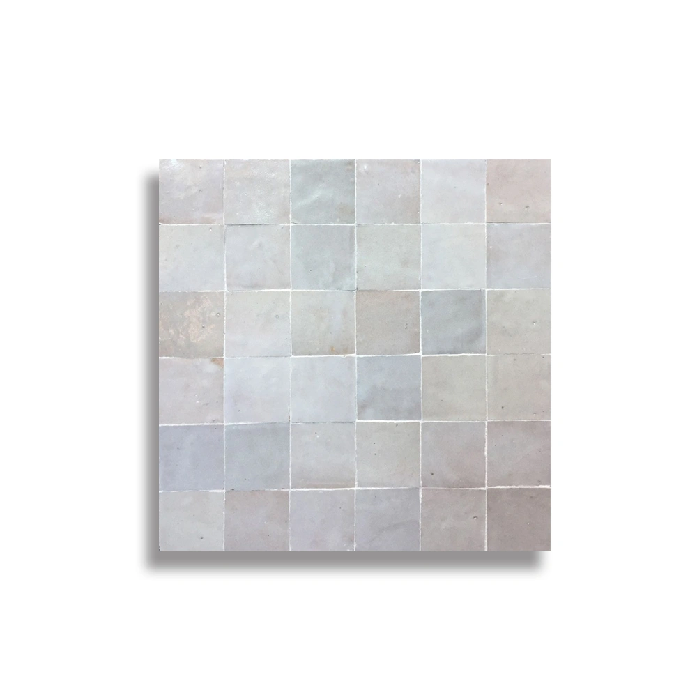 Glazed Pearl Grey – Handcrafted Moroccan Zellij Tile