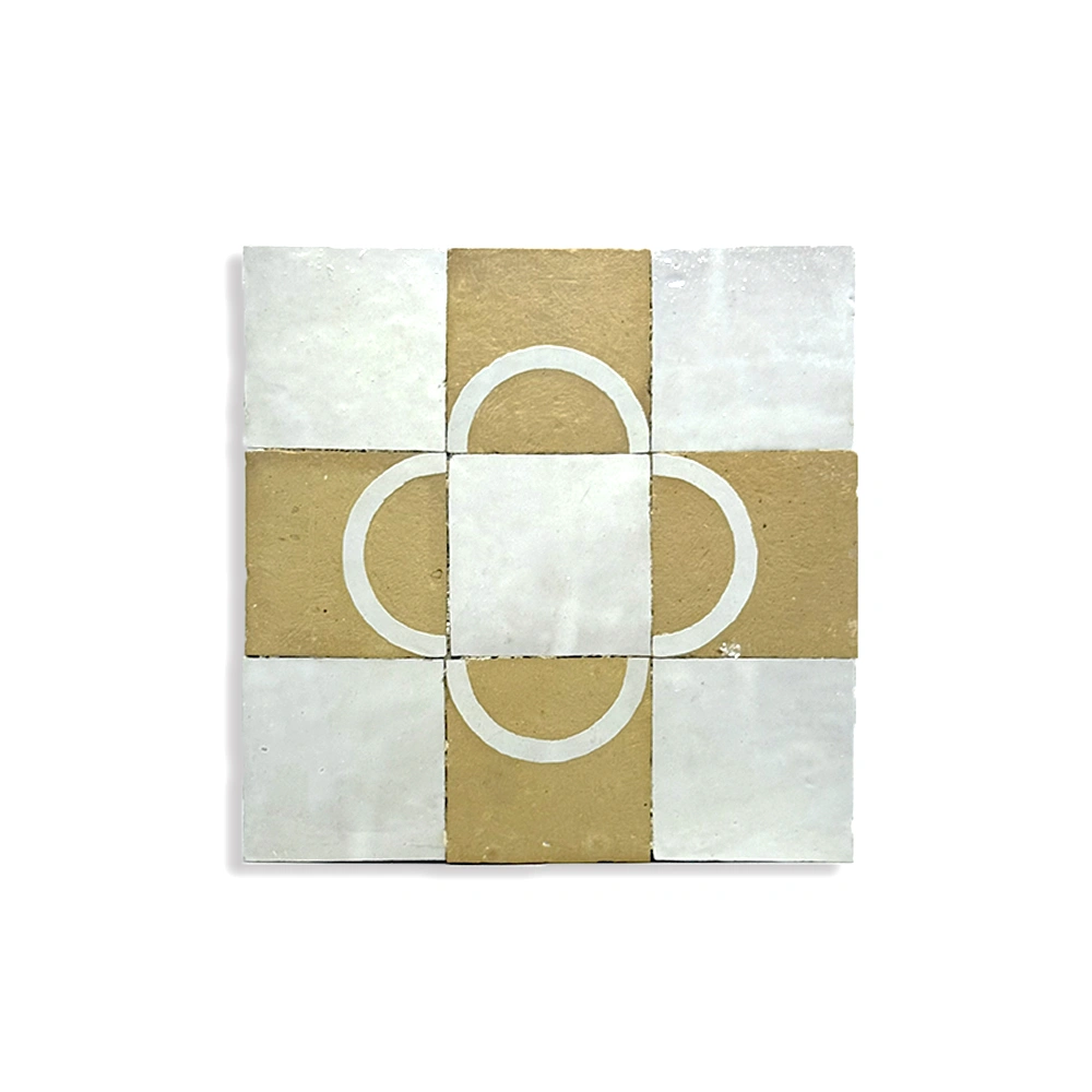 “Palm Oasis” – Ivory & Sand Interlace Zellij