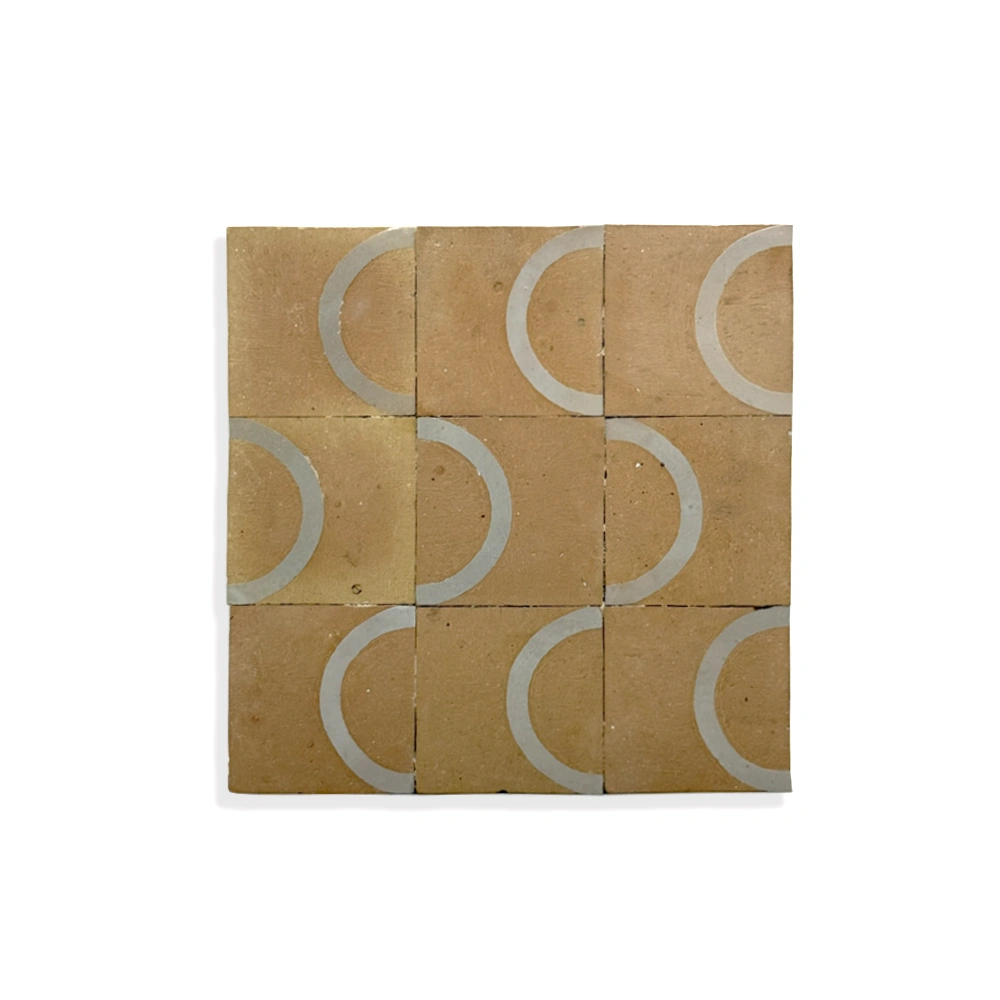 “Moon Phase” – Taupe & Chalk Geometric Zellij Panel
