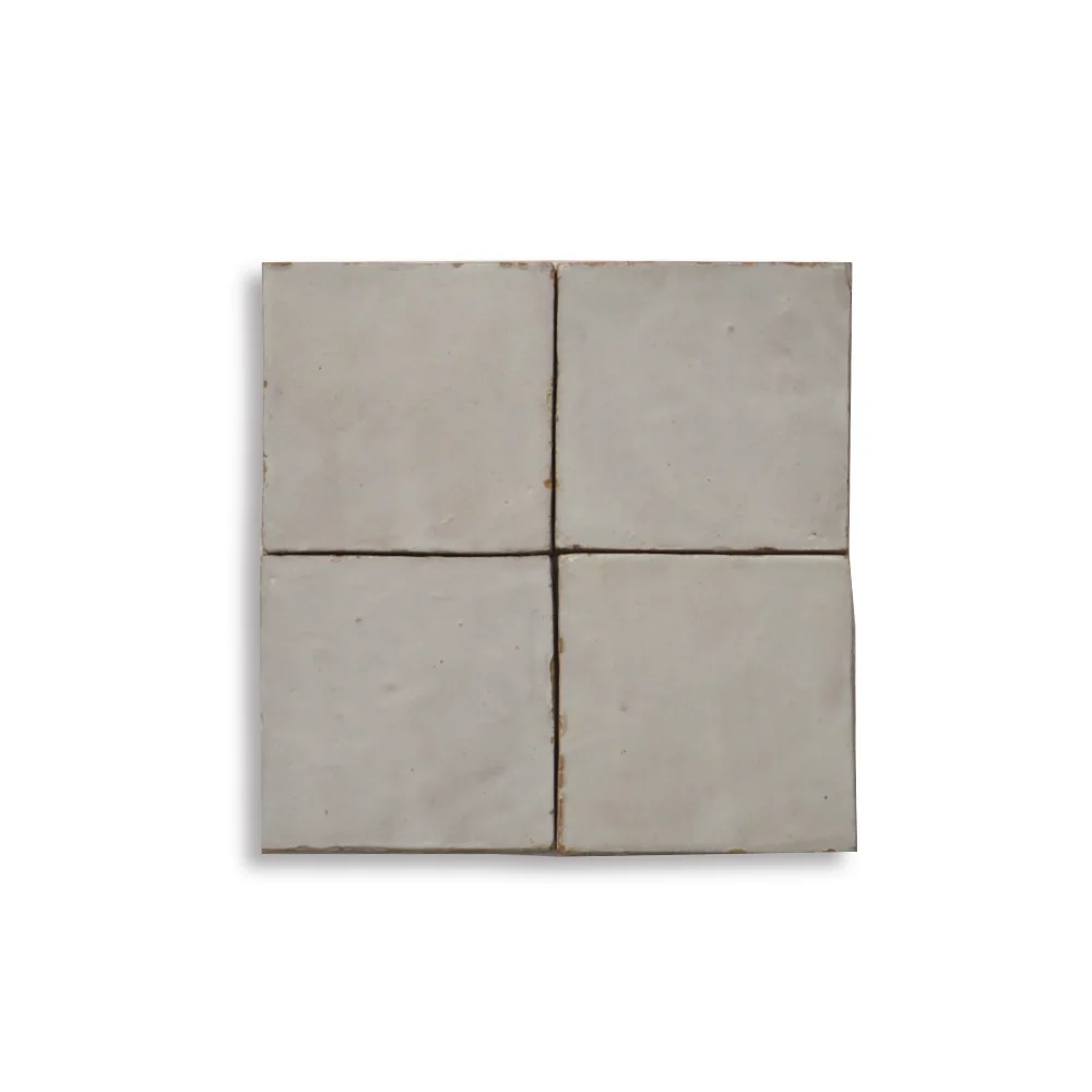 Light Grey Moroccan Zellij Tile 6x6 | Handmade Moroccan Tiles