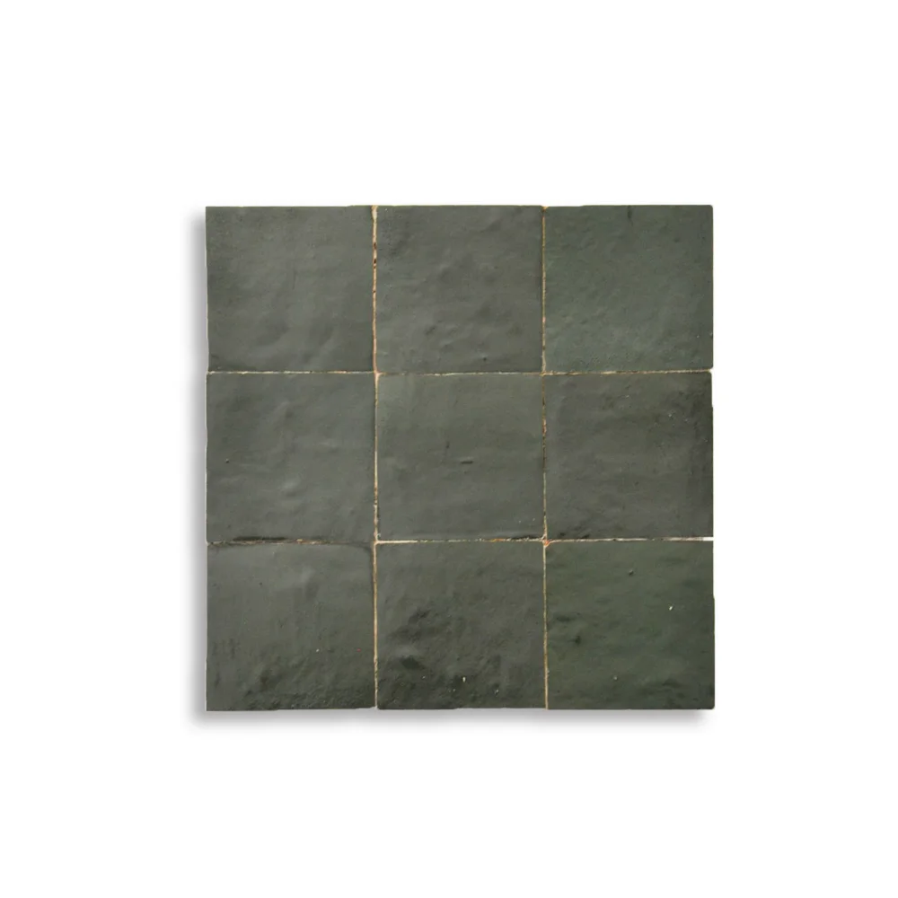 Deep Olive Green Zellij Tiles | Handcrafted Moroccan Tiles