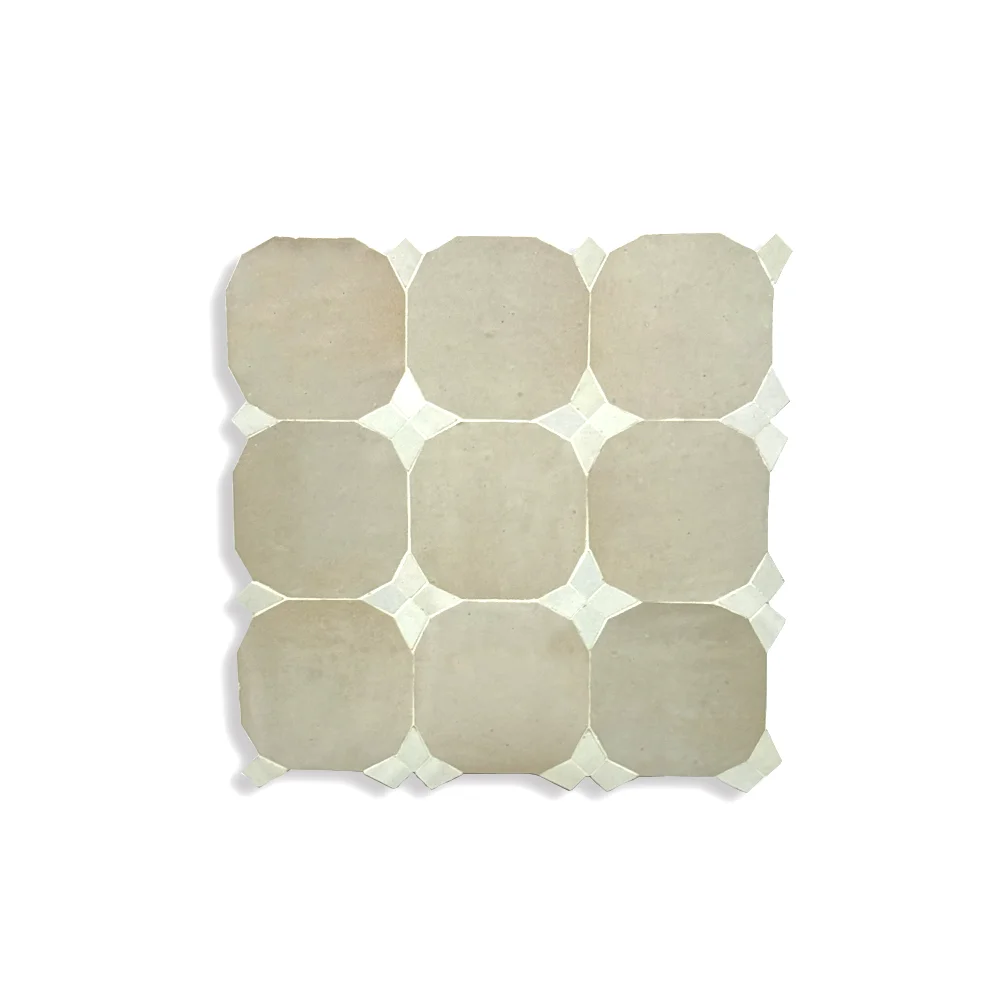 Louza – Moroccan Zellij Panel in Almond and Ivory