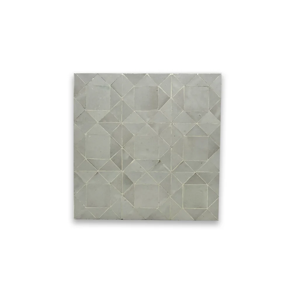 Mesbah Veil – Moroccan Zellij Panel in Soft Grey Geometric Pattern
