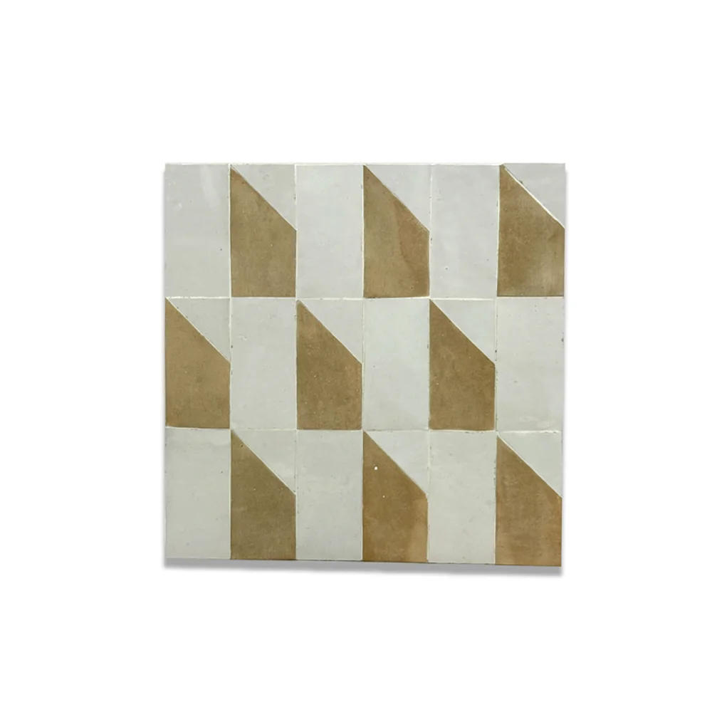 Tetouane Sandstone – Moroccan Zellij Panel in Ivory & Golden Beige Geometry