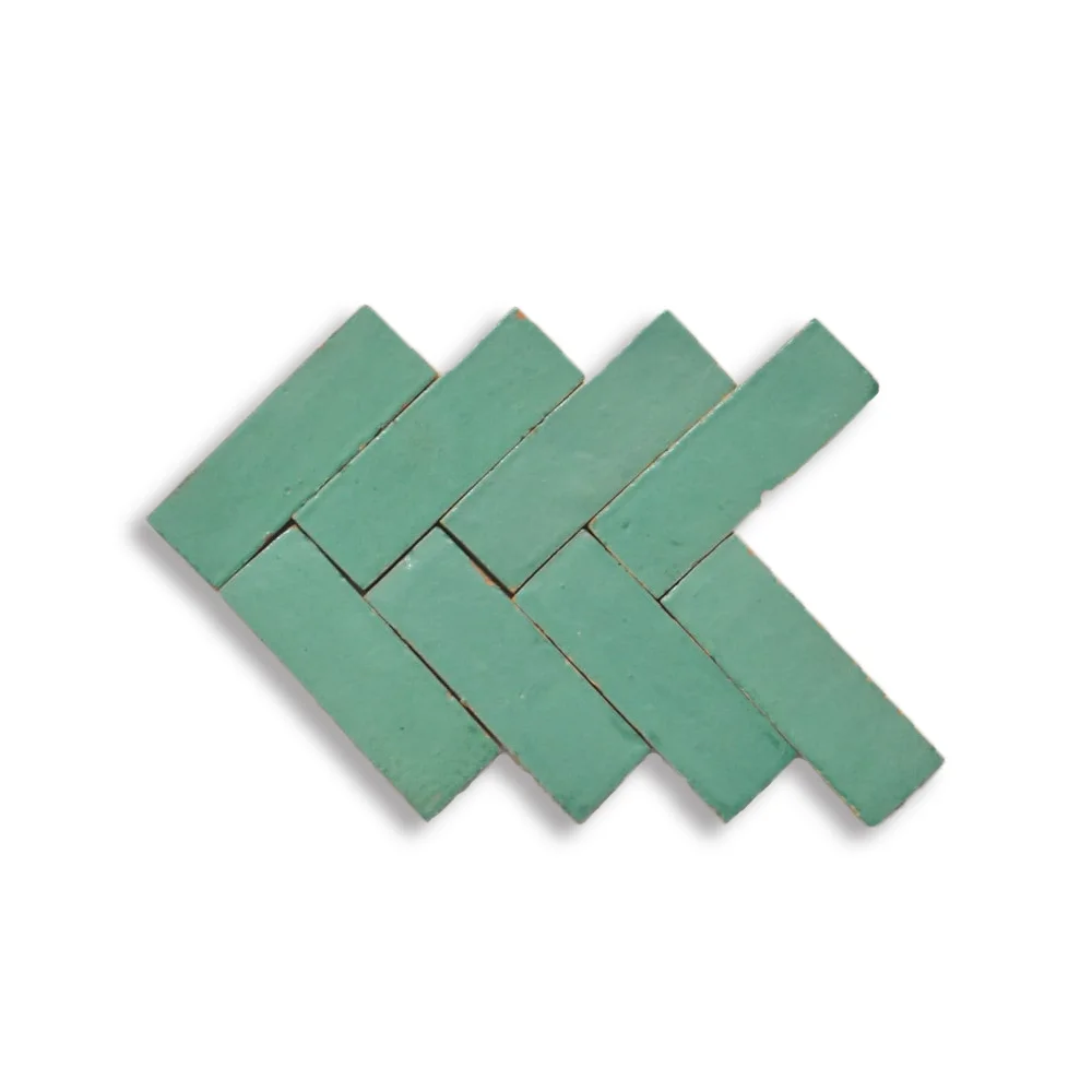 Soft Mint Green Bejmat Tiles 2x6 | Handmade Moroccan Tiles