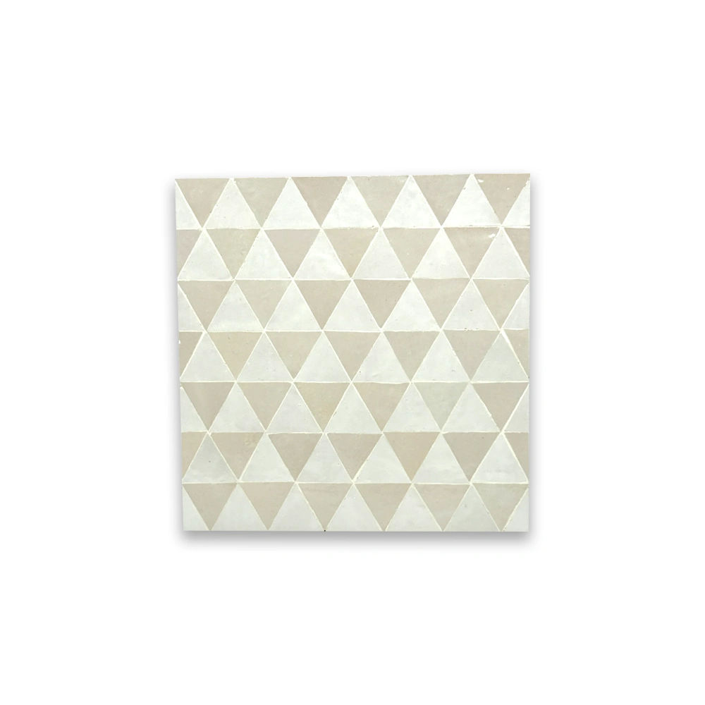 Dersa Earth – Moroccan Zellij Tile in Sandstone and Ivory Triangle Pattern