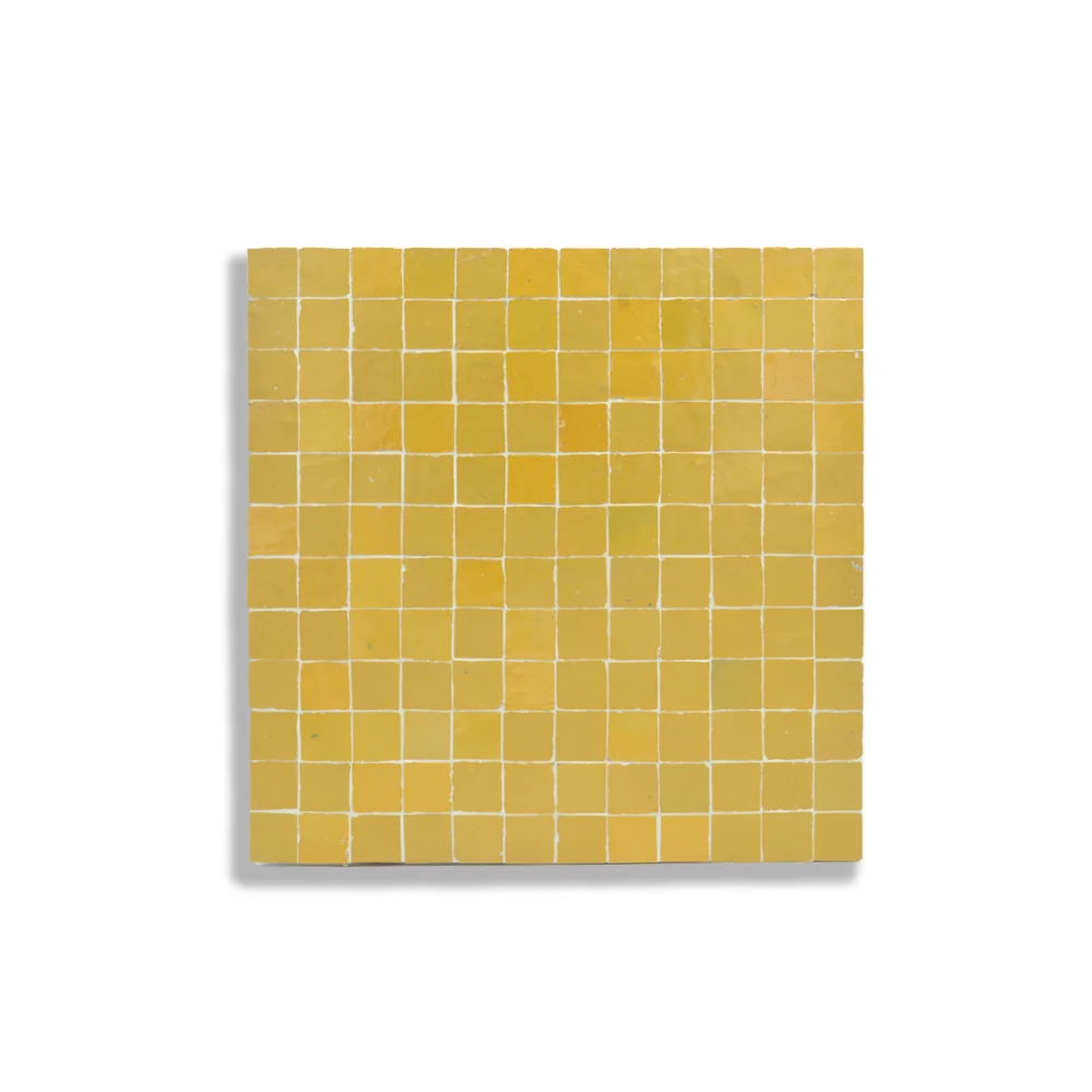Narjis Saffron – Moroccan Zellij Panel in Glazed Golden Yellow