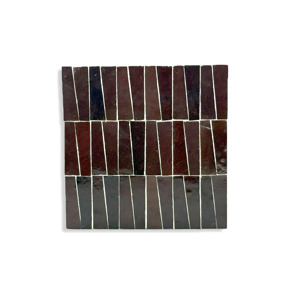 Oujda Henna – Moroccan Zellij Panel in Earthy Brown Tapered Design