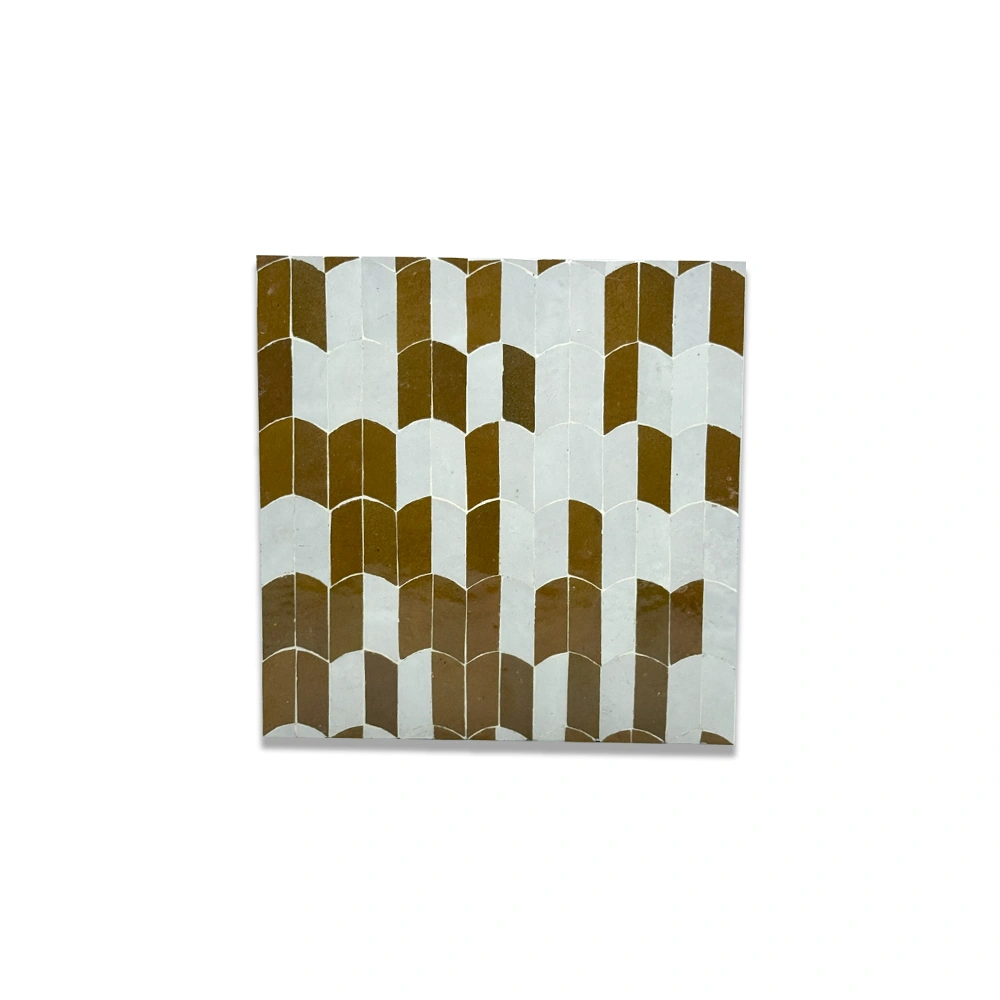 Sultana Clay – Moroccan Zellij Tile in Clay Brown and Ivory
