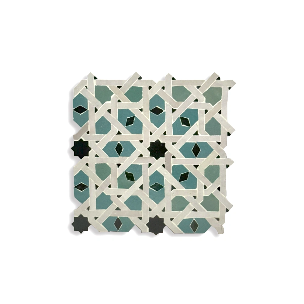 Taza Breeze – Moroccan Zellij Tile Panel in Ocean Blue with Moorish Geometry